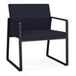 Gansett Reception Waiting Oversize Guest Chair / Black Steel / Navy Blue