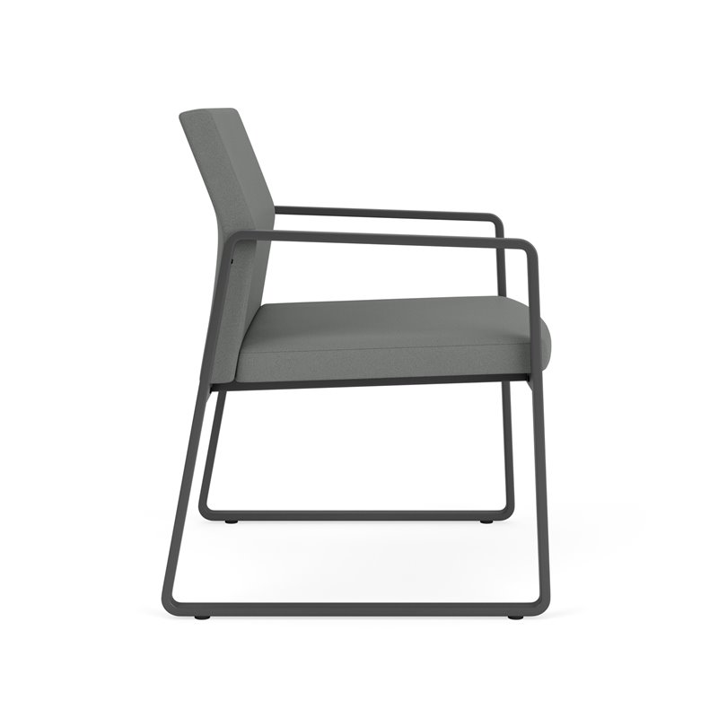 Gansett Reception Waiting Oversize Guest Chair / Charcoal Steel / Light Gray
