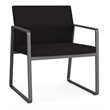 Gansett Reception Waiting Oversize Guest Chair / Charcoal Steel / Black