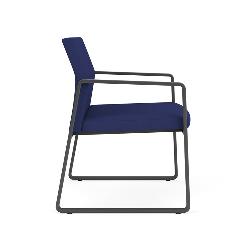 Gansett Reception Waiting Oversize Guest Chair / Charcoal Steel / Blue