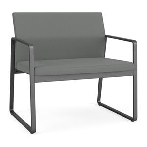 Gansett Reception Waiting Bariatric Chair / Charcoal Steel / Light Gray