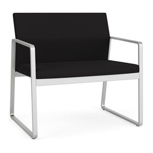 Gansett Reception Waiting Room Healthcare Bariatric Chair / Silver Steel / Black