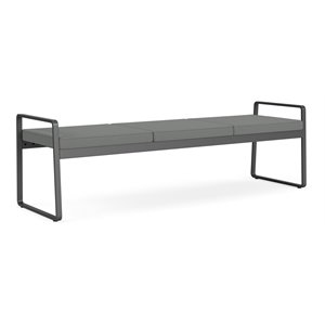 Gansett Reception Waiting Room 3-Seat Bench / Charcoal Steel / Light Gray