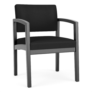 Lenox Wood Reception Waiting Room Healthcare Guest Chair / Black Wood / Black