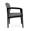Lenox Wood Reception Waiting Room Guest Chair / Black Wood / Light Gray