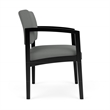 Lenox Wood Reception Waiting Oversize Guest Chair / Black Wood / Light Gray