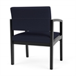 Lenox Wood Reception Waiting Oversize Guest Chair / Black Wood / Navy Blue