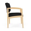 Lenox Wood Reception Waiting Oversize Guest Chair / Natural Wood / Black