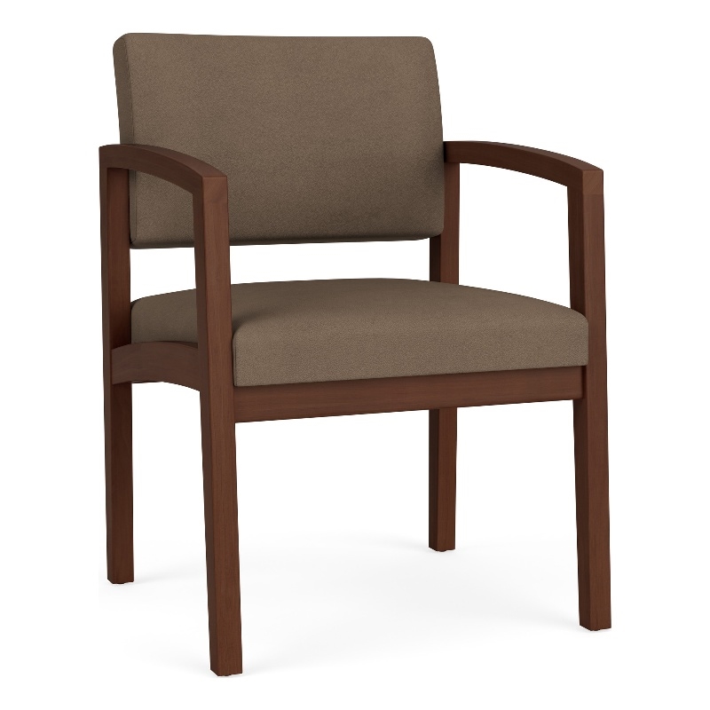 Lenox Wood Reception Waiting Room Healthcare Guest Chair / Walnut Wood / Brown