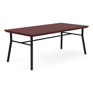 Mystic Reception Waiting 20x40&quot Wood Coffee Table / Black Steel / Mahogany