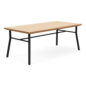 Mystic Reception Waiting 20x40&quot Wood Coffee Table / Black Steel / Natural