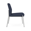 Mystic Reception Waiting Room Armless Guest Chair / Silver Steel / Blue