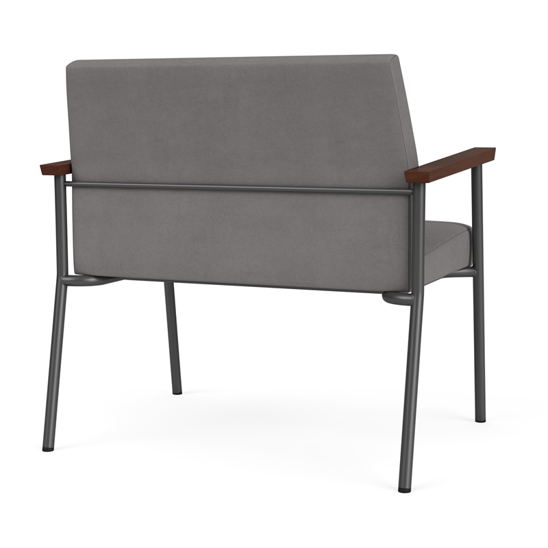 Mystic Reception Waiting Bariatric Chair / Charcoal Steel / Light Gray