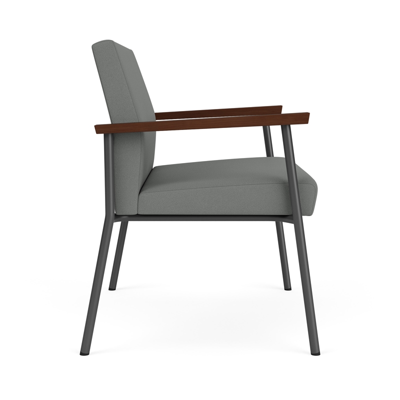Mystic Reception Waiting Bariatric Chair / Charcoal Steel / Light Gray