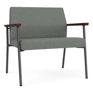Mystic Reception Waiting Bariatric Chair / Charcoal Steel / Light Gray