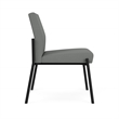 Mystic Reception Waiting Armless Guest Chair / Black Steel / Light Gray