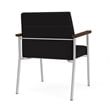 Mystic Reception Waiting Room Oversize Guest Chair / Silver Steel / Black