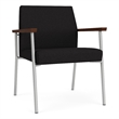 Mystic Reception Waiting Room Oversize Guest Chair / Silver Steel / Black