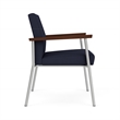 Mystic Reception Waiting Oversize Guest Chair / Silver Steel / Navy Blue