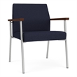 Mystic Reception Waiting Oversize Guest Chair / Silver Steel / Navy Blue