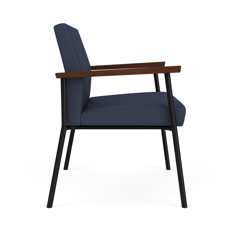 Mystic Reception Waiting Room Healthcare Bariatric Chair / Black Steel / Blue