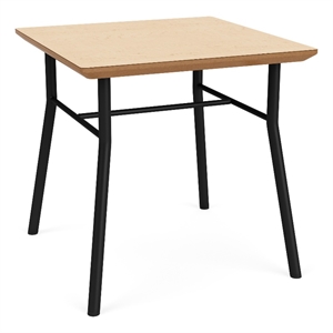 Mystic Reception Waiting 20x20&quot Wood End Table / Black Steel / Natural