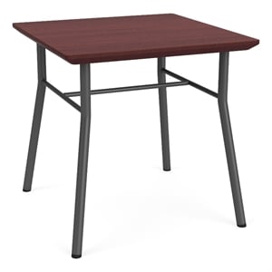 Mystic Reception Waiting 20x20&quot Wood End Table / Charcoal Steel / Mahogany