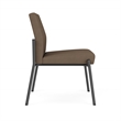 Mystic Reception Waiting Room Armless Guest Chair / Charcoal Steel / Brown
