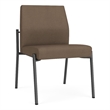 Mystic Reception Waiting Room Armless Guest Chair / Charcoal Steel / Brown