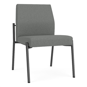 Mystic Reception Waiting Armless Guest Chair / Charcoal Steel / Light Gray