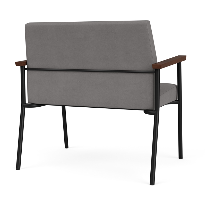 Mystic Reception Waiting Room Bariatric Chair / Black Steel / Light Gray