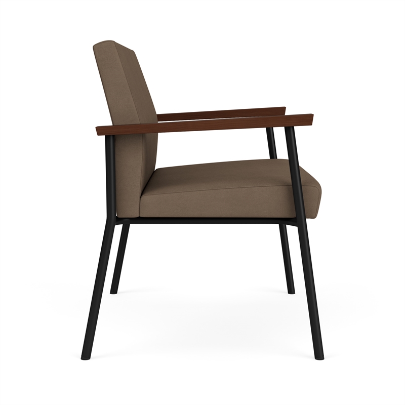 Mystic Reception Waiting Room Healthcare Bariatric Chair / Black Steel / Brown