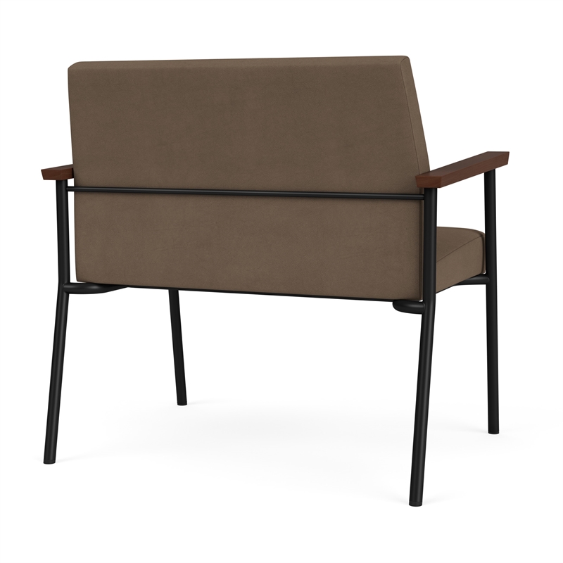 Mystic Reception Waiting Room Healthcare Bariatric Chair / Black Steel / Brown