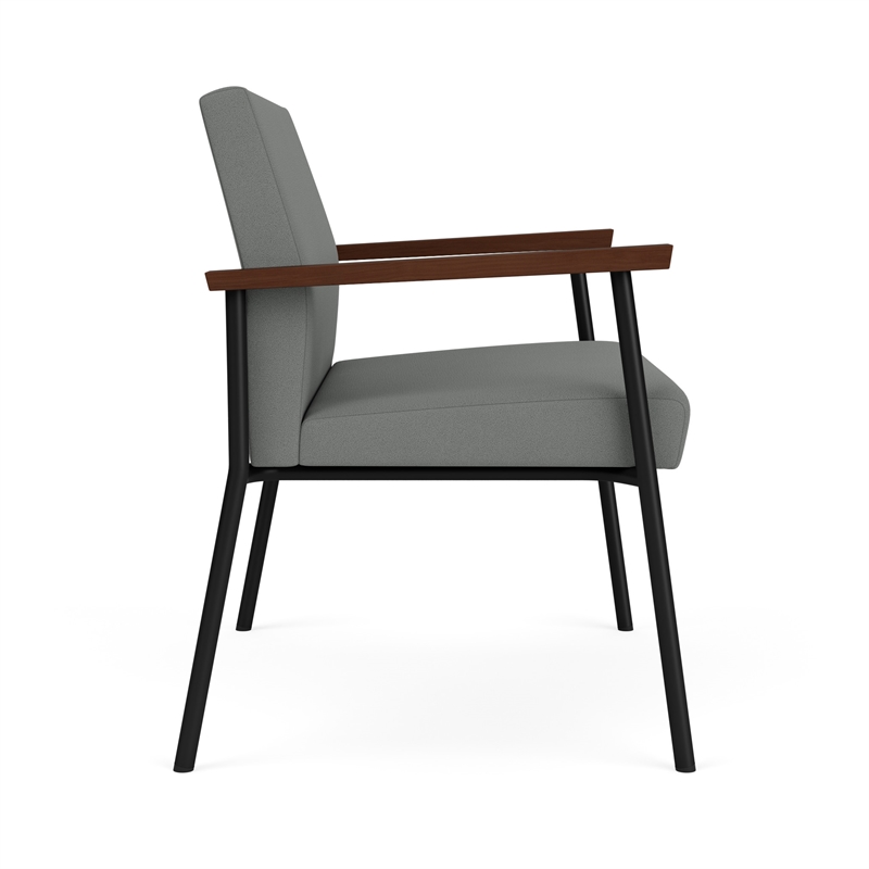Mystic Reception Waiting Room Bariatric Chair / Black Steel / Light Gray