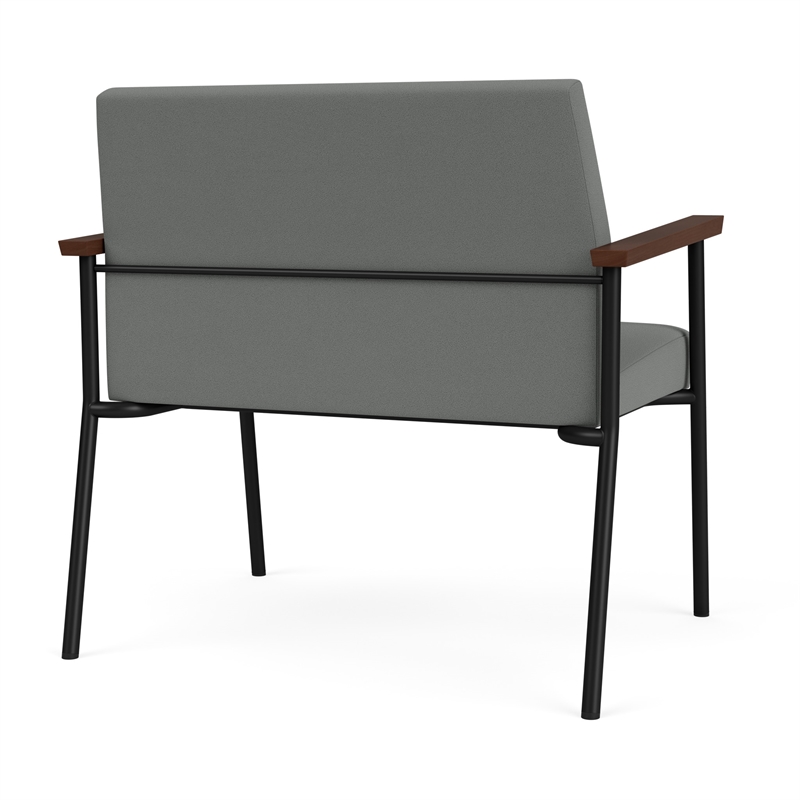 Mystic Reception Waiting Room Bariatric Chair / Black Steel / Light Gray