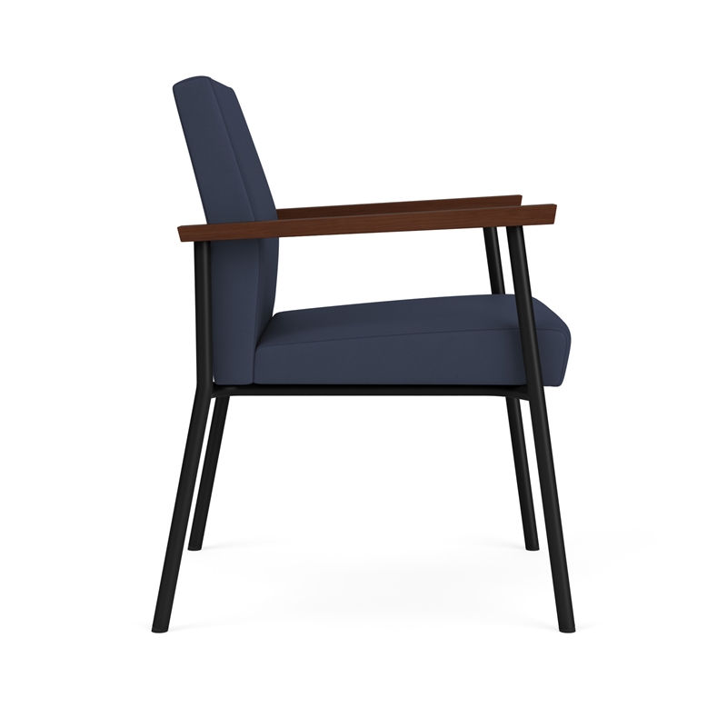 Mystic Reception Waiting Room Healthcare Guest Chair / Black Steel / Blue