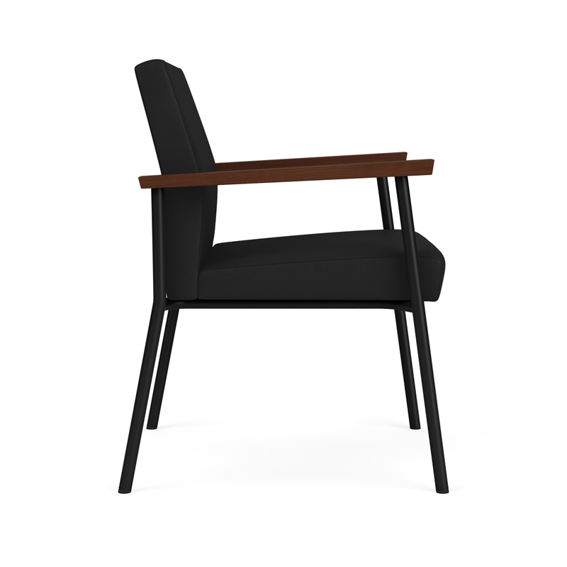 Mystic Reception Waiting Room Healthcare Guest Chair / Black Steel / Black