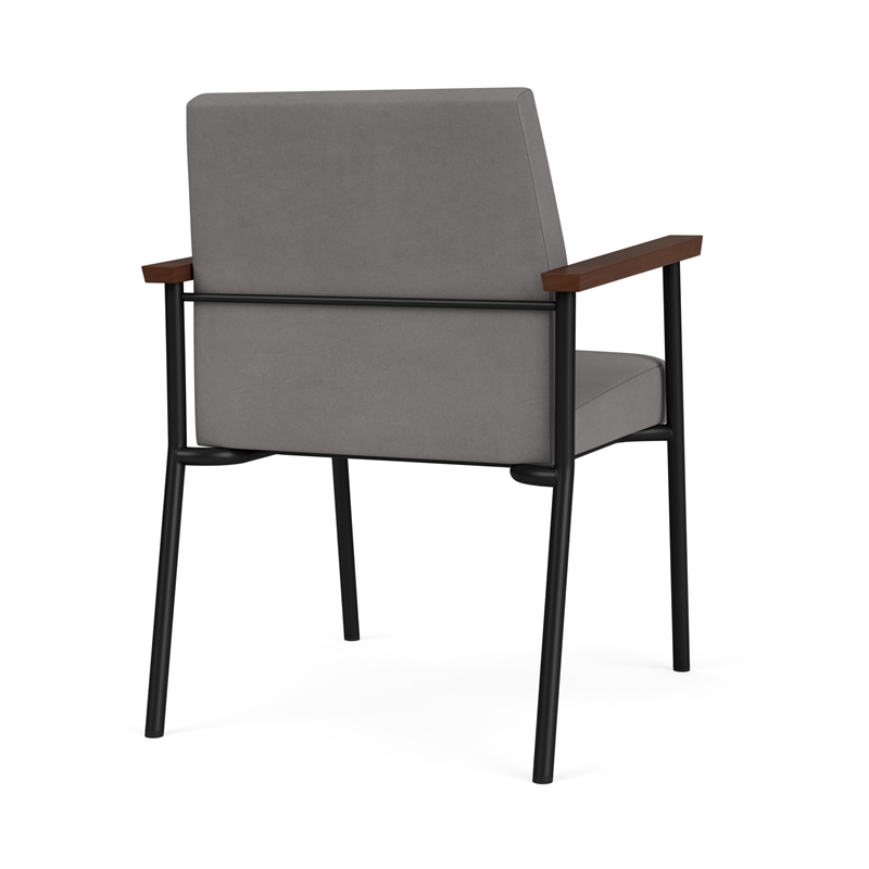 Mystic Reception Waiting Room Healthcare Guest Chair / Black Steel / Light Gray