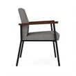 Mystic Reception Waiting Room Healthcare Guest Chair / Black Steel / Light Gray