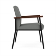 Mystic Reception Waiting Room Healthcare Guest Chair / Black Steel / Light Gray