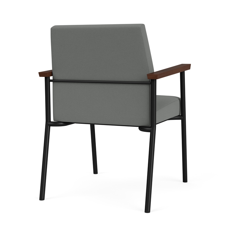 Mystic Reception Waiting Room Healthcare Guest Chair / Black Steel / Light Gray