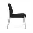 Mystic Reception Waiting Room Armless Guest Chair / Silver Steel / Black