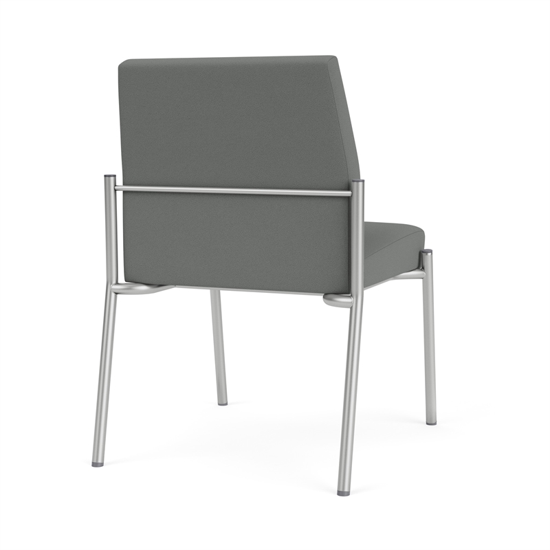 Mystic Reception Waiting Armless Guest Chair / Silver Steel / Light Gray