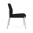 Mystic Reception Waiting Room Armless Guest Chair / Silver Steel / Black