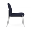 Mystic Reception Waiting Armless Guest Chair / Silver Steel / Navy Blue