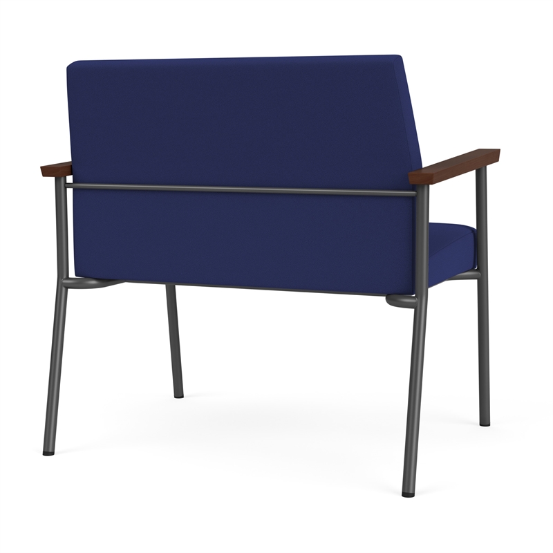 Mystic Reception Waiting Room Healthcare Bariatric Chair / Charcoal Steel / Blue
