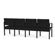 Lenox Wood Reception Waiting 4-Seat Tandem Seating / Black Wood / Black