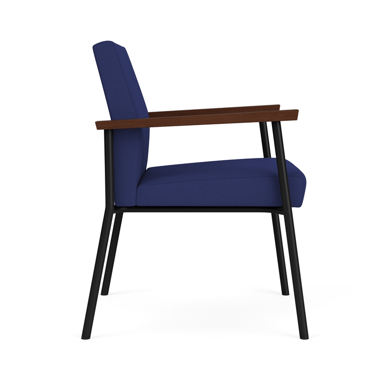 Mystic Reception Waiting Room Healthcare Guest Chair / Black Steel / Blue