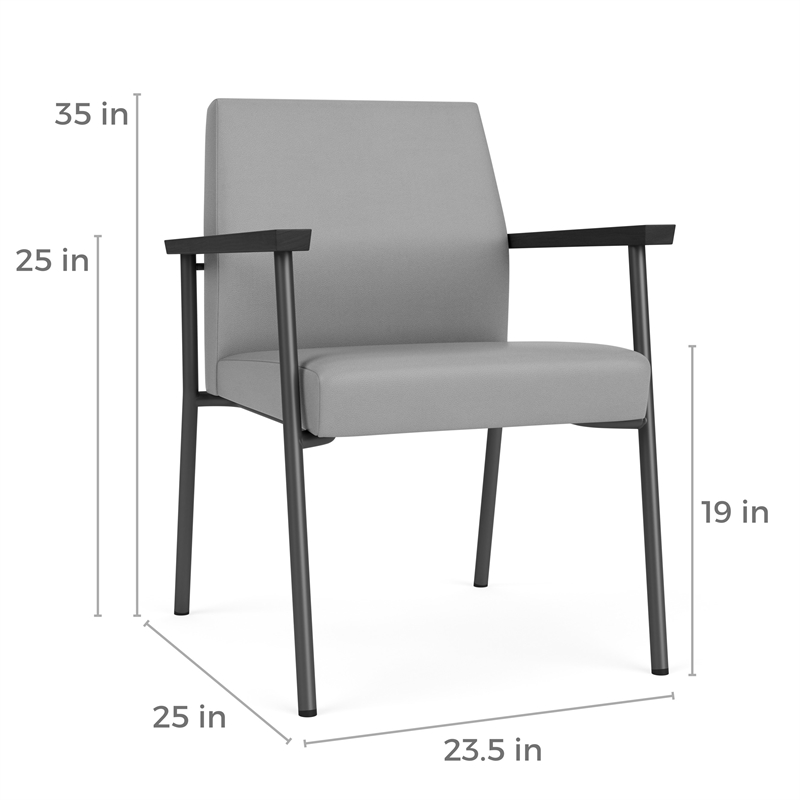 Mystic Reception Waiting Room Healthcare Guest Chair / Black Steel / Blue