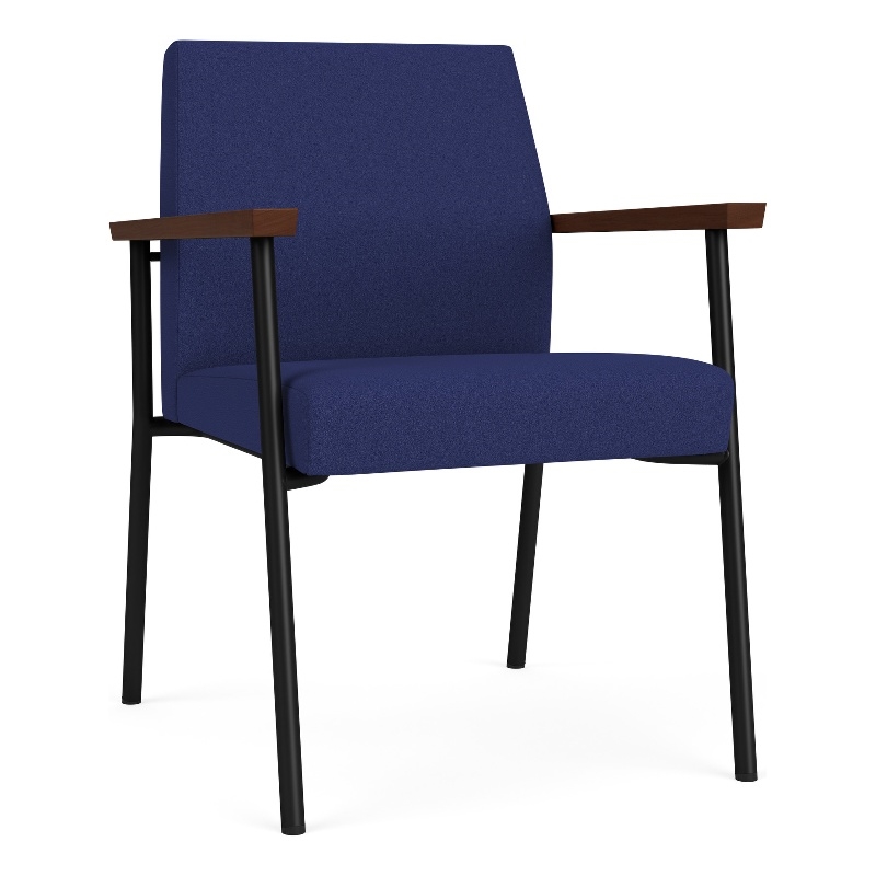 Mystic Reception Waiting Room Healthcare Guest Chair / Black Steel / Blue